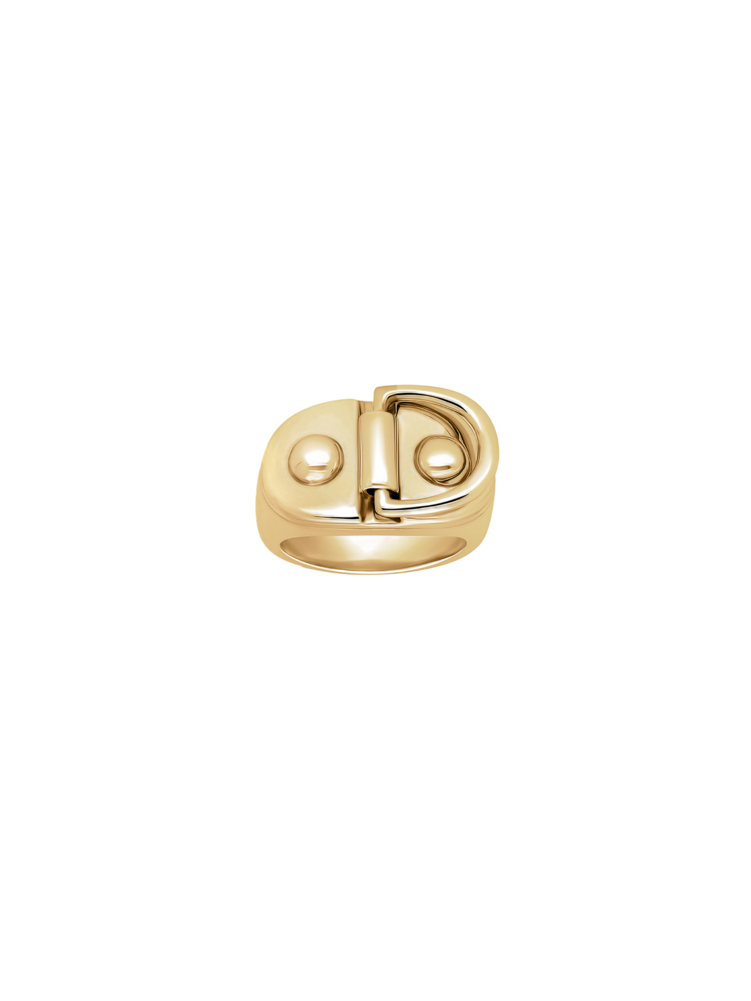 Signet ring rivet 14k yellow gold lm